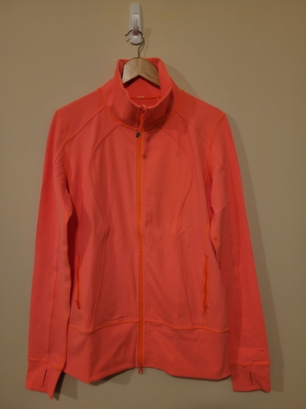 New Women’s Lululemon Nice Asana Coral Pink Zip-Up Jacket Size Large